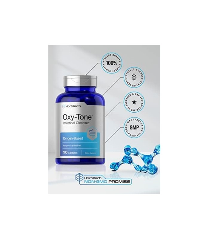 Limpeza do cólon | 100 Cápsulas | Pílulas de limpeza de cólon sem OGM e sem glúten | com Magnésio Ozonizado | por Horbaach