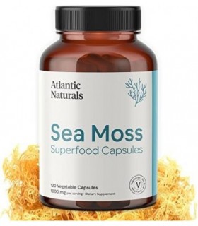 Cápsulas de Superalimento Sea Moss 1.000 MG Organic Irish Sea Moss Suporta Sistema Imunológico Saudável (120 Cápsulas)