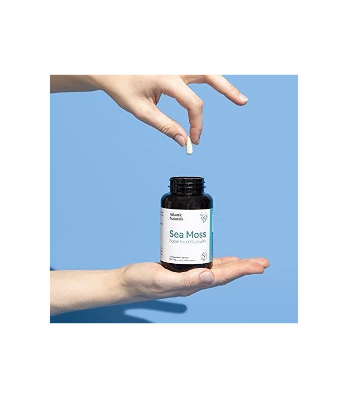Cápsulas de Superalimento Sea Moss 1.000 MG Organic Irish Sea Moss Suporta Sistema Imunológico Saudável (120 Cápsulas)