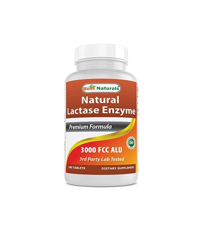 Best Naturals Fast Acting Lactase Enzyme Tablet, 3000 Fcc Alu, 180 Count (859375002900)