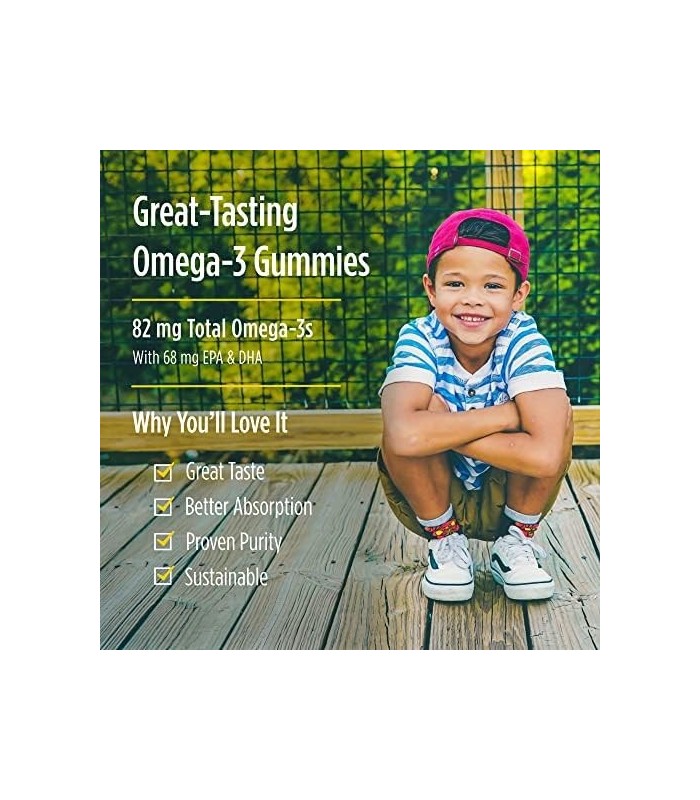 Nordic Naturals Nordic Omega-3 Gummies, Tangerina - 60 Gomas - 82 mg Total de Omega-3 com EPA e DHA - Não transgênico - 30 porçõ