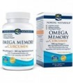 Nordic Naturals Omega Memory com curcumina, limão - 60 géis macios - 1000 mg Omega-3 + 400 mg curcumina otimizada - memória, cog