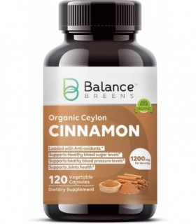 Canela de Ceilão Orgânica Certificada 1200mg - 120 Cápsulas Veg - Suporte ao Metabolismo do Açúcar, Suplemento de Suporte para a