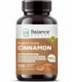 Canela de Ceilão Orgânica Certificada 1200mg - 120 Cápsulas Veg - Suporte ao Metabolismo do Açúcar, Suplemento de Suporte para a