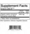 Canela de Ceilão Orgânica Certificada 1200mg - 120 Cápsulas Veg - Suporte ao Metabolismo do Açúcar, Suplemento de Suporte para a