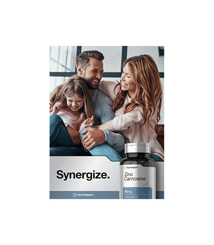 Suplemento de Carnosina de Zinco | 84mg por cápsula | 150 Contagem | Não transgênico e sem glúten | por Horbaach