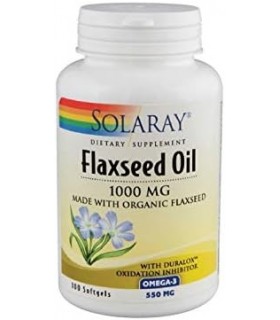 Óleo de Linhaça Solaray, Softgel (Btl-Plastic) 1000mg 100ct