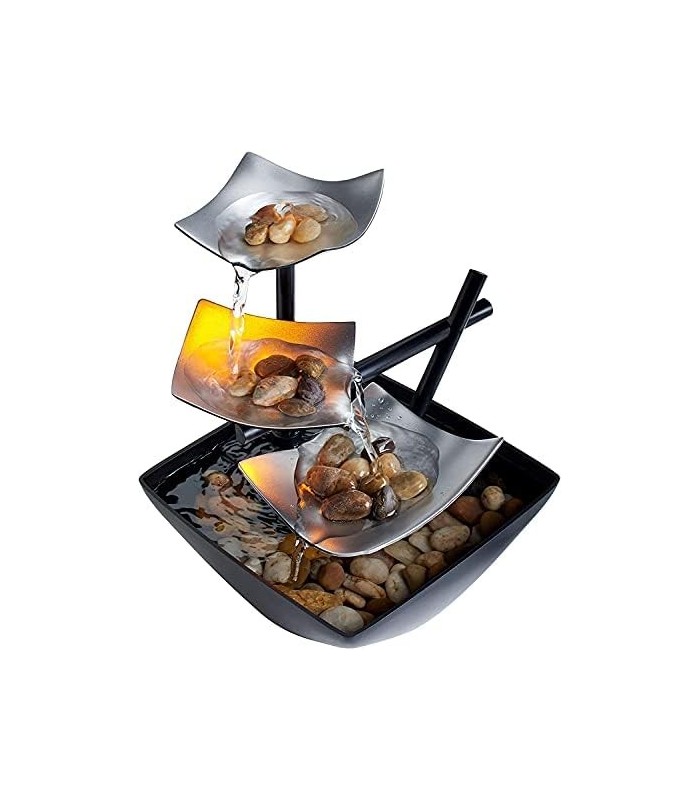 Fonte de mesa interna de relaxamento de 3 camadas HoMedics, bomba automática com interruptor de energia, bacia extra profunda co