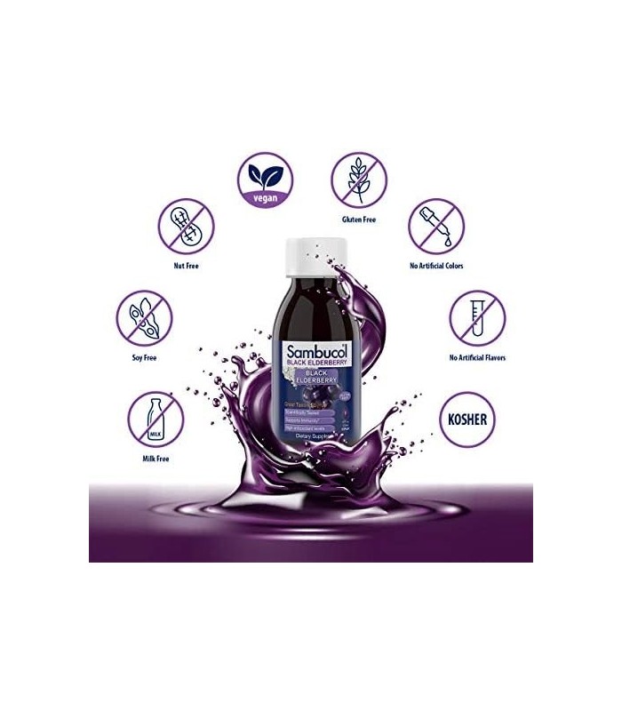 Sambucol Black Elderberry Syrup - Sambucus Elderberry Syrup, Black Elderberry Liquid, Suporte Imunológico, Sabugueiro Xarope par