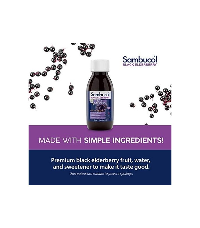 Sambucol Black Elderberry Syrup - Sambucus Elderberry Syrup, Black Elderberry Liquid, Suporte Imunológico, Sabugueiro Xarope par
