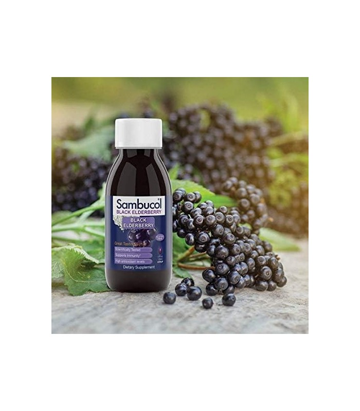 Sambucol Black Elderberry Syrup - Sambucus Elderberry Syrup, Black Elderberry Liquid, Suporte Imunológico, Sabugueiro Xarope par