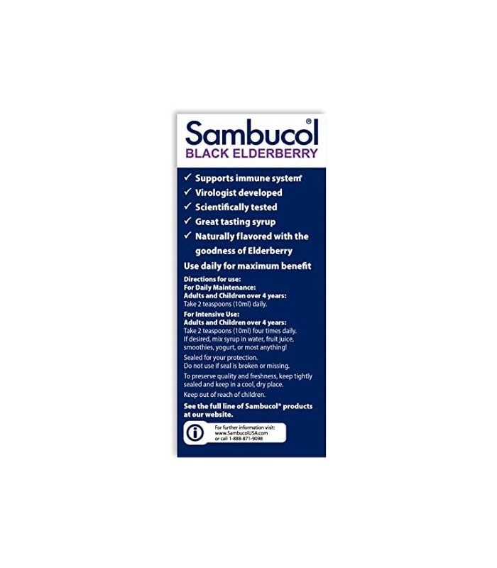 Sambucol Black Elderberry Syrup - Sambucus Elderberry Syrup, Black Elderberry Liquid, Suporte Imunológico, Sabugueiro Xarope par