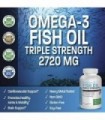 Bronson Omega 3 Óleo de Peixe Força Tripla 2720 mg, EPA 1250 mg DHA 488 mg, Non-GMO Heavy Metal Testado, 360 Softgels