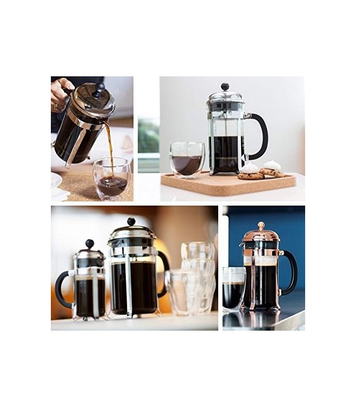 Bodum 1928-16US4 Chambord French Press Cafeteira, 1 litro, 34 onças, cromado