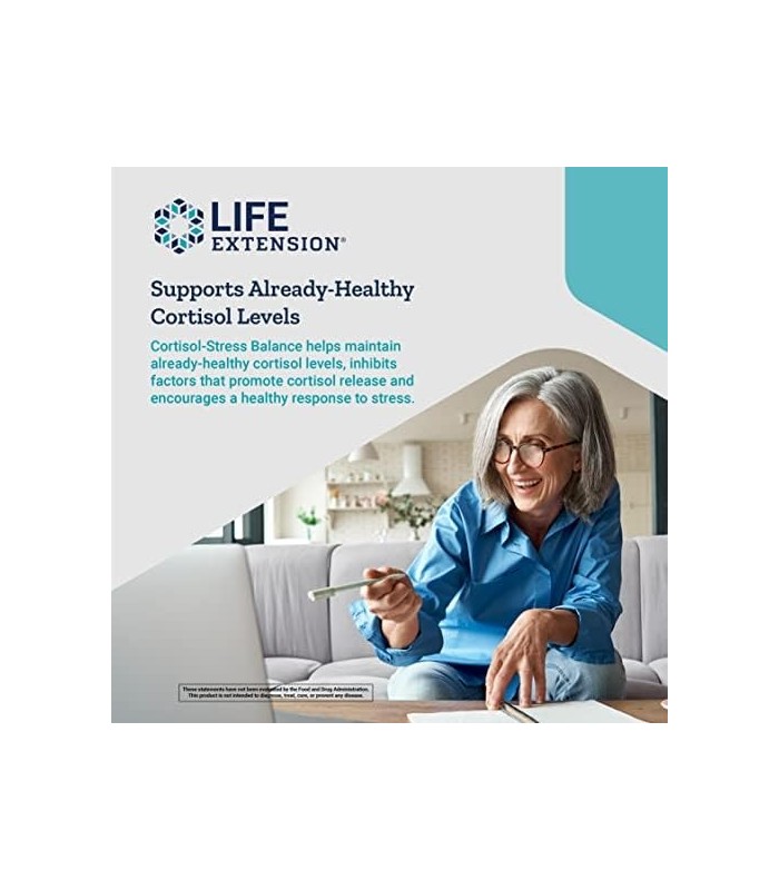 Life Extension Cortisol-Stress Balance - Extratos de plantas com extrato de chá verde para suportar níveis já saudáveis ??de hor