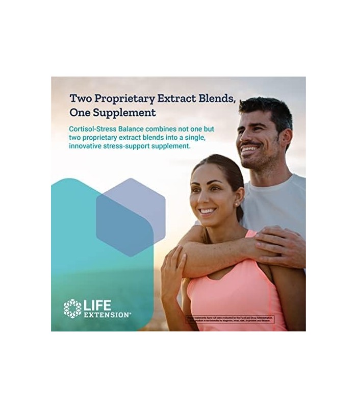 Life Extension Cortisol-Stress Balance - Extratos de plantas com extrato de chá verde para suportar níveis já saudáveis ??de hor
