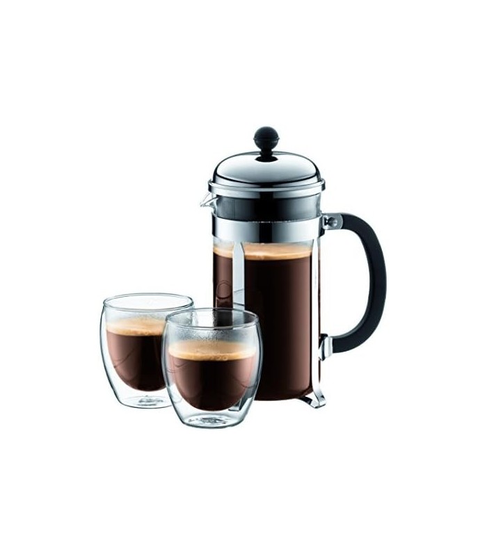Bodum 1928-16US4 Chambord French Press Cafeteira, 1 litro, 34 onças, cromado
