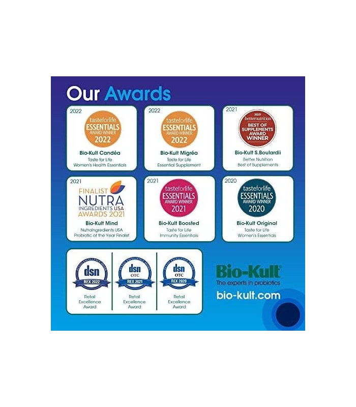 Bio-Kult Advanced MultiStrain Probióticos com Citrato de Magnésio Vitamina B6 60, Sem Sabor, 60 unidades