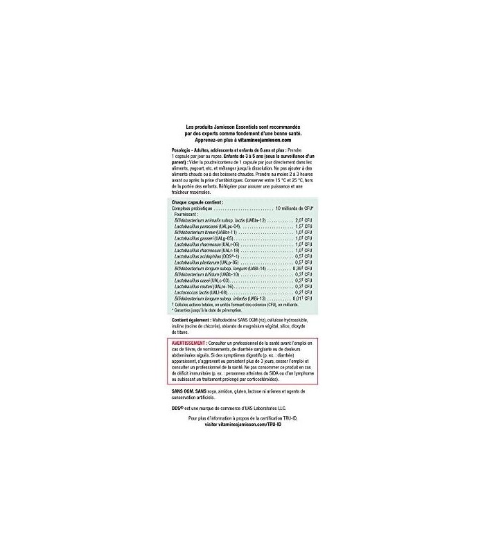 Jamieson 10 bilhões, 60 cápsulas vegetais