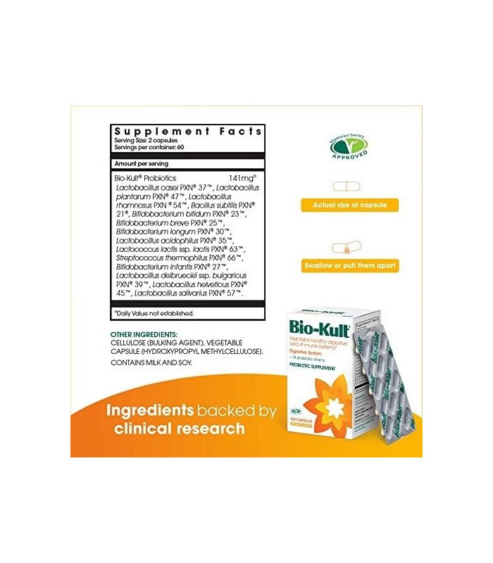 Probióticos Avançados Bio-Kult -14 Cepas, Suplemento Probiótico, Probióticos para Adultos, Lactobacillus Acidophilus, Sem Necess