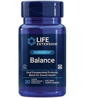 Life Extension FLORASSIST Balance Probiótico - 7 cepas 15 bilhões de CFUs - Probióticos Suplementos Pílulas para homens e mulher