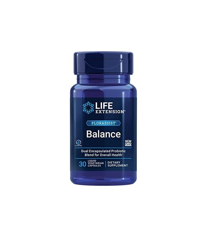 Life Extension FLORASSIST Balance Probiótico - 7 cepas 15 bilhões de CFUs - Probióticos Suplementos Pílulas para homens e mulher