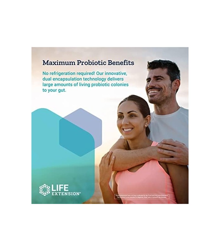 Life Extension FLORASSIST Balance Probiótico - 7 cepas 15 bilhões de CFUs - Probióticos Suplementos Pílulas para homens e mulher
