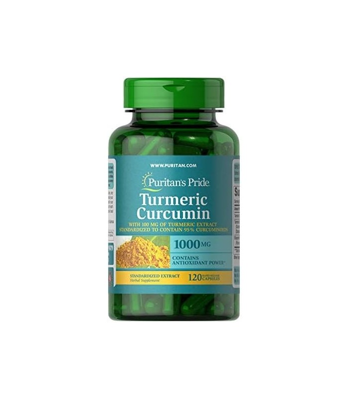 Cúrcuma Curcumina da Puritans Pride, 1000mg, 120 Cápsulas de Liberação Rápida