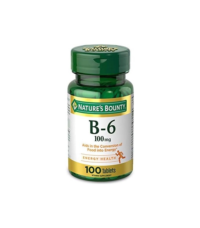 Natureøs Bounty Vitamina B6, Suporta Metabolismo Energético e Saúde do Sistema Nervoso, 100mg, Comprimidos, 100 Ct