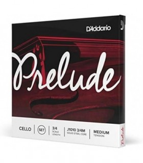 DøAddario J1010 Prelude Cello String Set, Scale Medium Tension (1 Set) ' Núcleo de Aço Sólido, Tom Quente, Econômico, Durável '