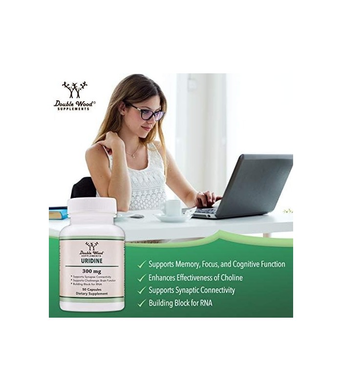 Monofosfato de Uridina - Testado por Terceiros (Choline Enhancer, Beginner Nootropic) 300mg, Fabricado nos EUA (60 Cápsulas) Sin