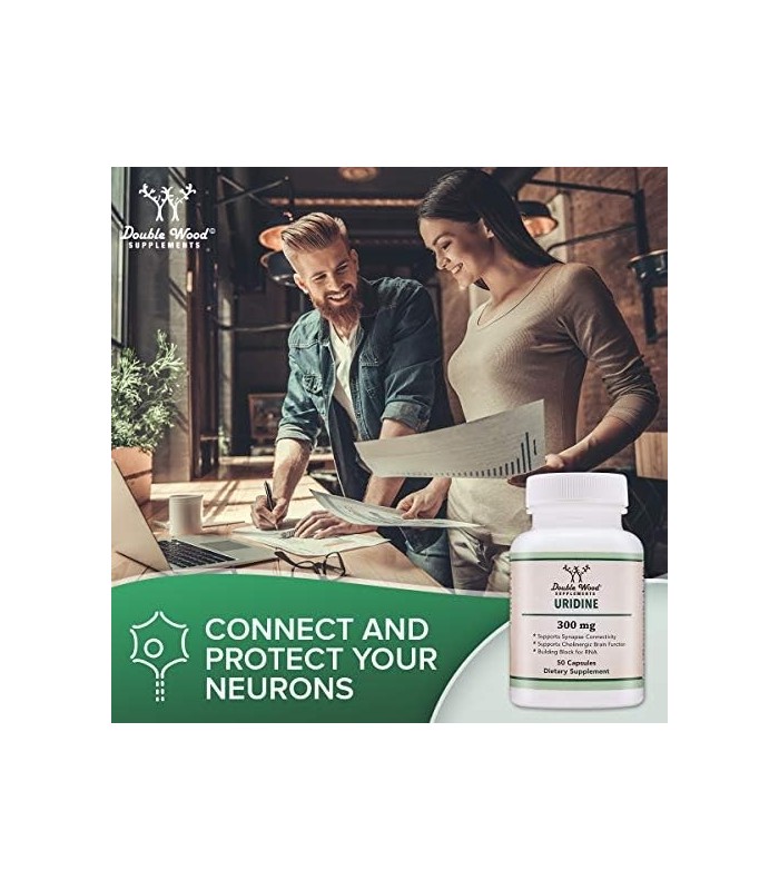 Monofosfato de Uridina - Testado por Terceiros (Choline Enhancer, Beginner Nootropic) 300mg, Fabricado nos EUA (60 Cápsulas) Sin