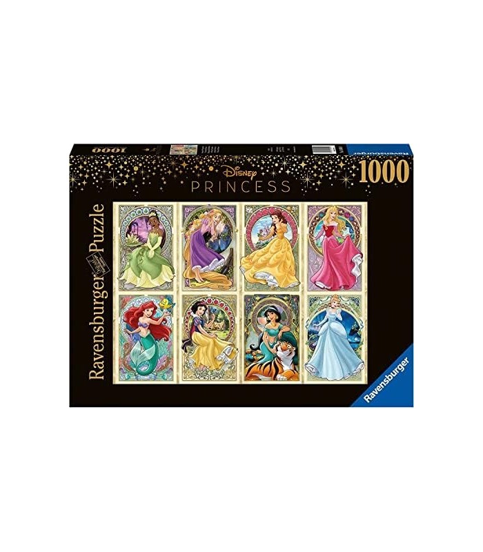 Ravensburger Disney Princesas Art Nouveau Quebra-cabeça de 1000 peças para adultos - 16504 - Cada peça é única, a tecnologia Sof