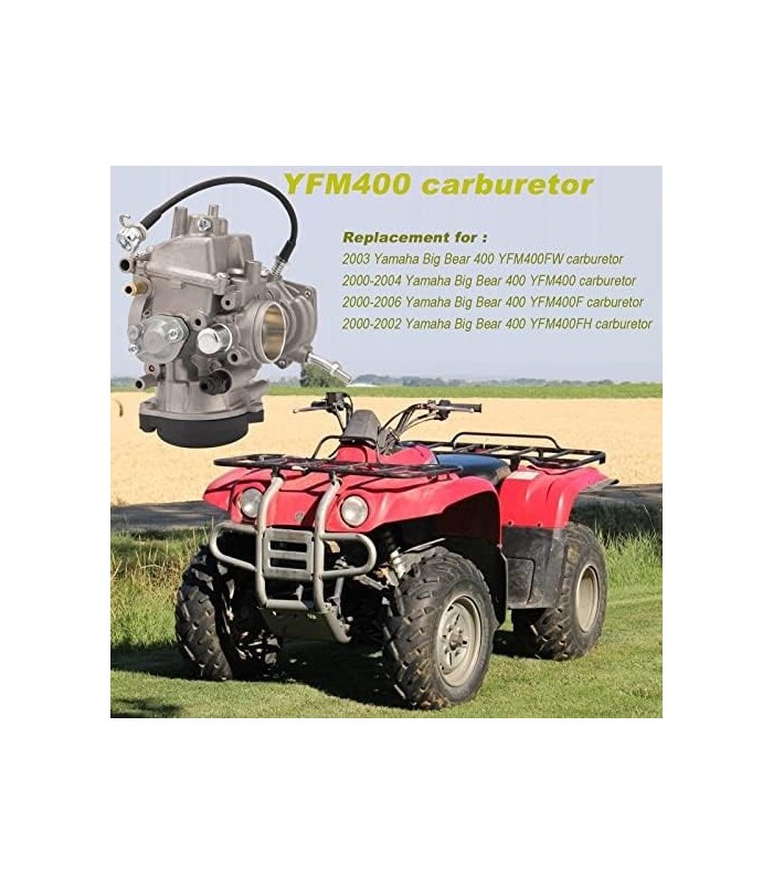 Kit de carburador YFM400 compatível com Yamaha Kodiak 400 YFM 400 YFMCarb, substituição para carburador Yamaha YFM400, carburado
