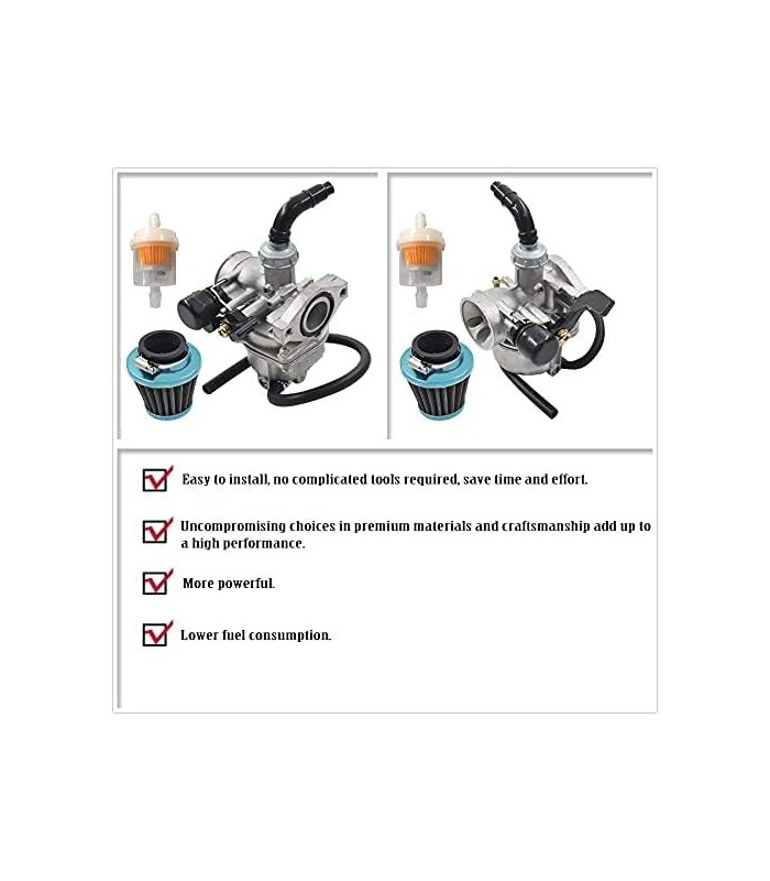 PZ19 Carburador 50cc 70cc 90cc 110cc 125cc Substituição para ATV Dirt Bike Go Kart com Filtro de Ar