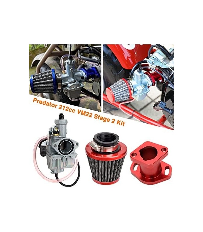 FVRITO VM22 Carburador Carb Performance Tubo de admissão Mainfold 38mm Kit de filtro de ar Adaptar para Predator 212cc GXhp Moto