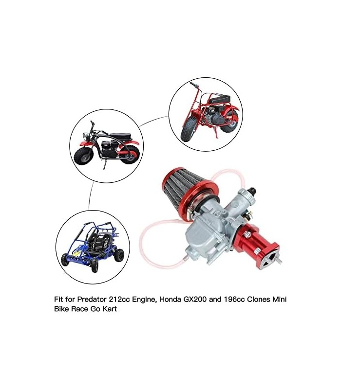 FVRITO VM22 Carburador Carb Performance Tubo de admissão Mainfold 38mm Kit de filtro de ar Adaptar para Predator 212cc GXhp Moto