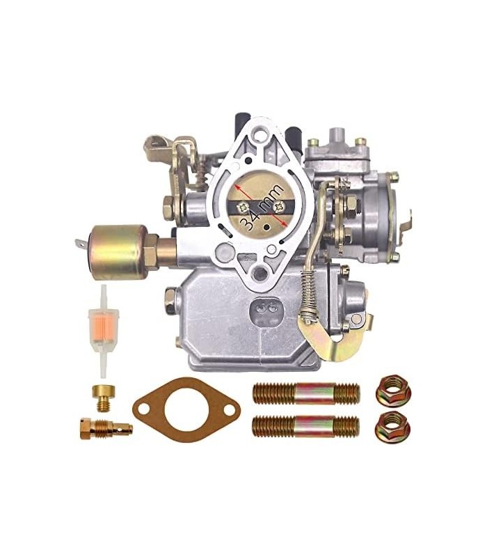 Carburador 34 PICT-3 para VW Beetles Super Beetles Dual Port 1600cc Motor 12V Refrigerado a Ar Tipo 1 Motores Automático Choke T