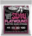 Cordas para baixo Ernie Ball Super Slinky Flatwound, calibre 45-100 (P02814)