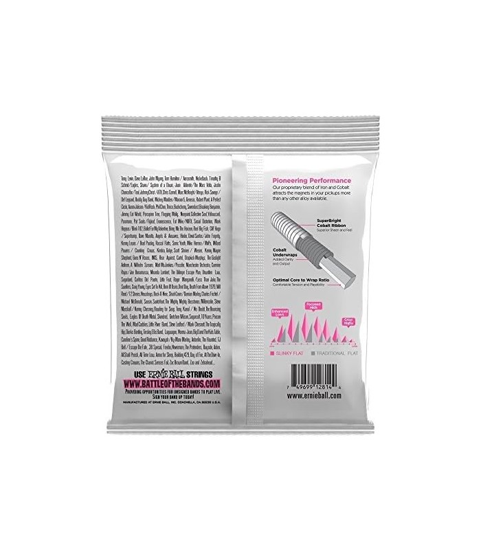 Cordas para baixo Ernie Ball Super Slinky Flatwound, calibre 45-100 (P02814)