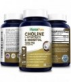 Colina e Inositol 1000mg - 200 Veggie Caps (100% Vegetariano, Não-OGM e Sem Glúten)