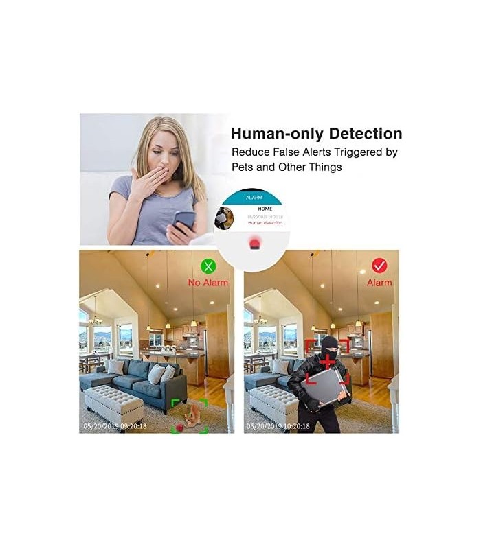 FOSCAM Home Security Camera R4S 4MP(2K) WiFi Camera, Wireless IP Indoor Camera com AI Human Detection & Sound Detection, 33ft Vi