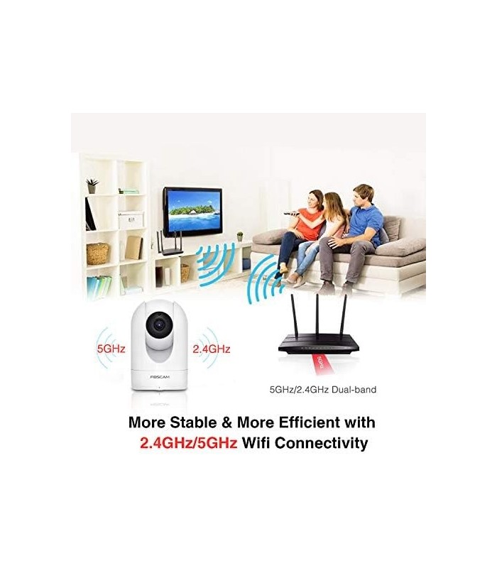 FOSCAM Home Security Camera R4S 4MP(2K) WiFi Camera, Wireless IP Indoor Camera com AI Human Detection & Sound Detection, 33ft Vi