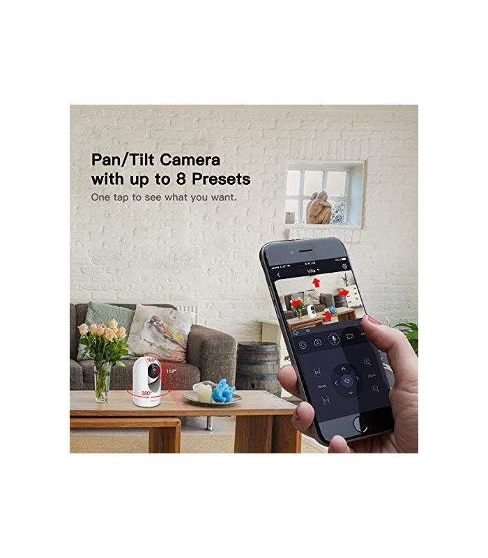 FOSCAM Home Security Camera R4S 4MP(2K) WiFi Camera, Wireless IP Indoor Camera com AI Human Detection & Sound Detection, 33ft Vi