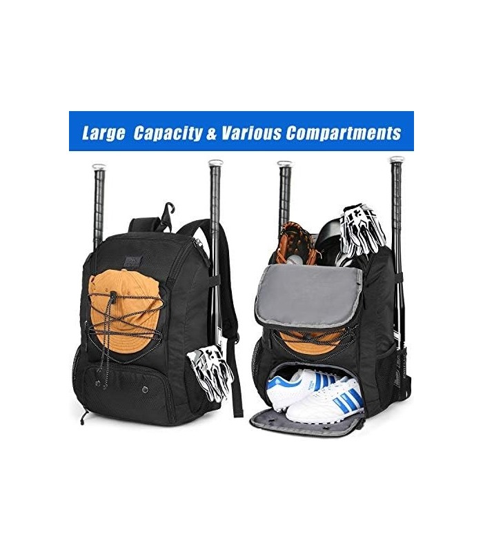 Bolsa de beisebol juvenil MATEIN bolsa de softball com bolso para chuteiras para meninas meninos adultos mochila de beisebol