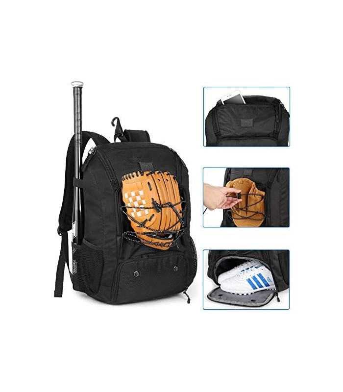 Bolsa de beisebol juvenil MATEIN bolsa de softball com bolso para chuteiras para meninas meninos adultos mochila de beisebol