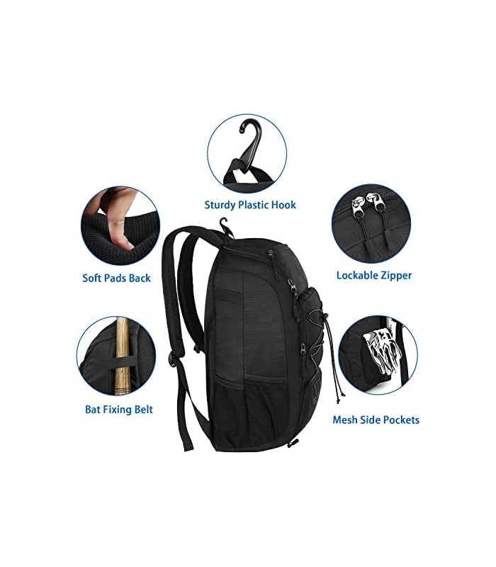 Bolsa de beisebol juvenil MATEIN bolsa de softball com bolso para chuteiras para meninas meninos adultos mochila de beisebol