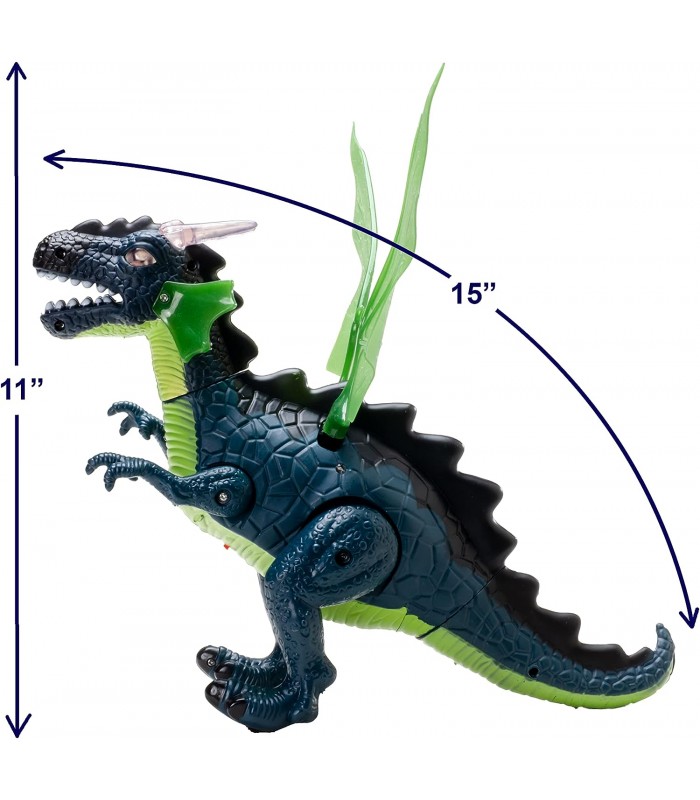 The Outdoor Optimist Dragón volador, caminando, roaring Dragon robot solapas e ilumina