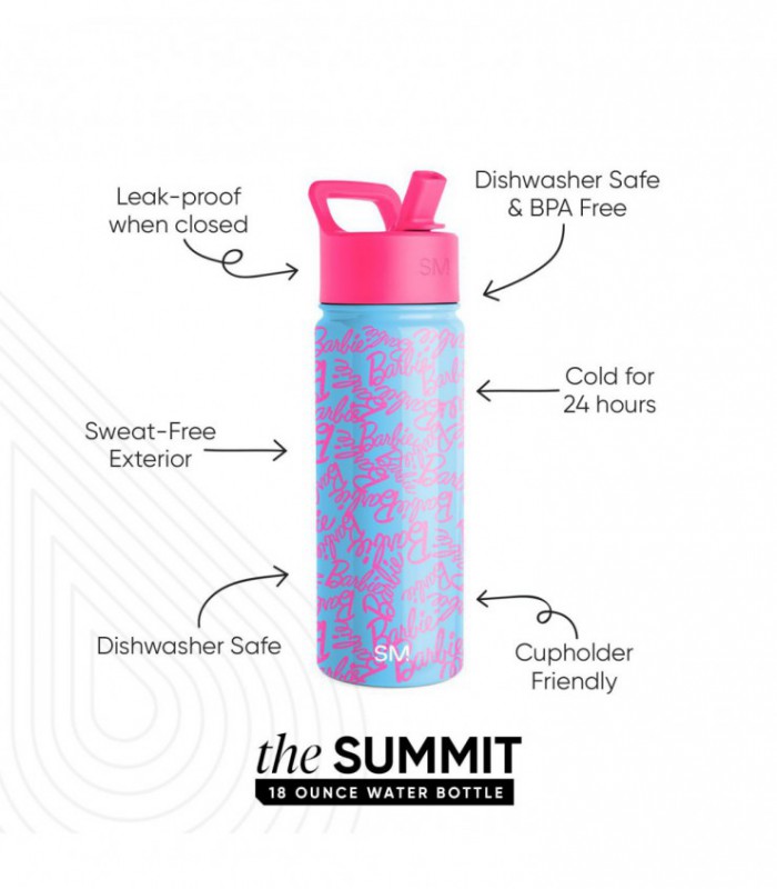 Garrafa de água infantil simples e moderna Summit com tampa de palha |