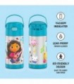 THERMOS FUNTAINER 12 onças de aço inoxidável isolado a vácuo Garrafa de canudo para crianças, Gabbys Dollhouse